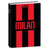 Diario Milan 2026/27 Datato 12 Mesi 13.5x18.5 cm Copertina Imbottita Rosso/Nero su linait