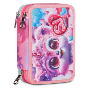 Astuccio 3 Zip Triplo Scomparto Completo SJ Gang Cuccioli Femminile Rosa su linait