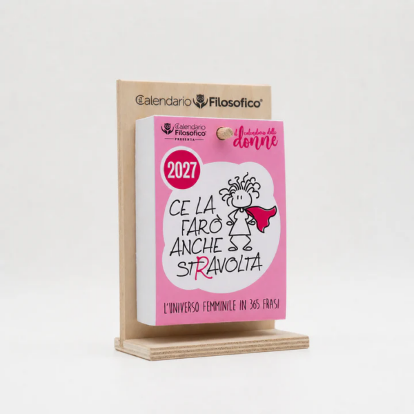 In Tempo Calendario Delle Donne Giornaliero 2027 con Supporto in Legno Formato A6 10x14cm su linait