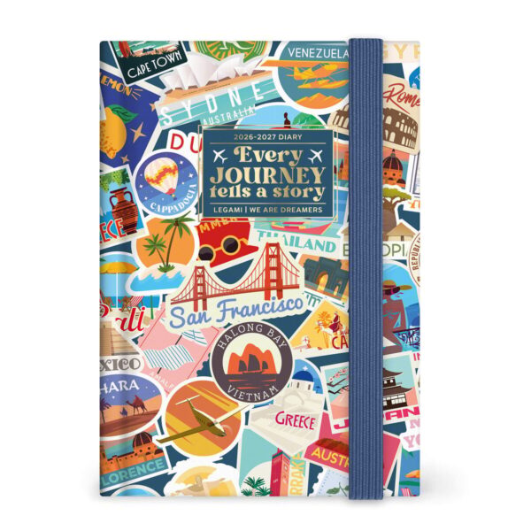 Agenda 16 Mesi Giornaliera Legami Small 2026/2027 Travel Stickers su linait