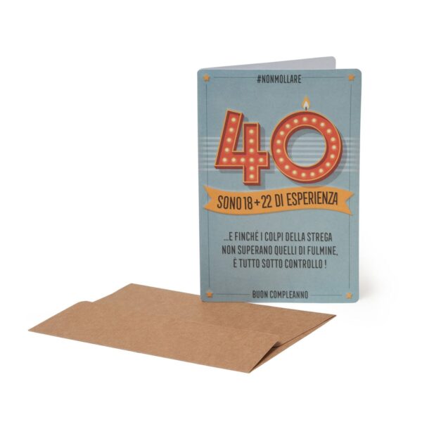 Large Greeting Card - Buon Compleanno 40 su linait