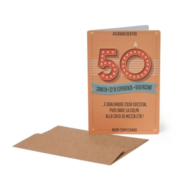Large Greeting Card - Buon Compleanno 50 su linait