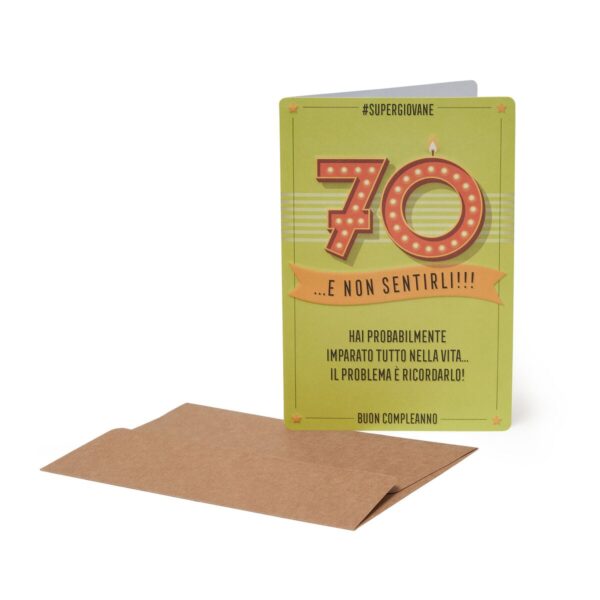 Large Greeting Card - Buon Compleanno 70 su linait