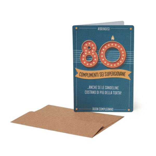 Large Greeting Card - Buon Compleanno 80 su linait