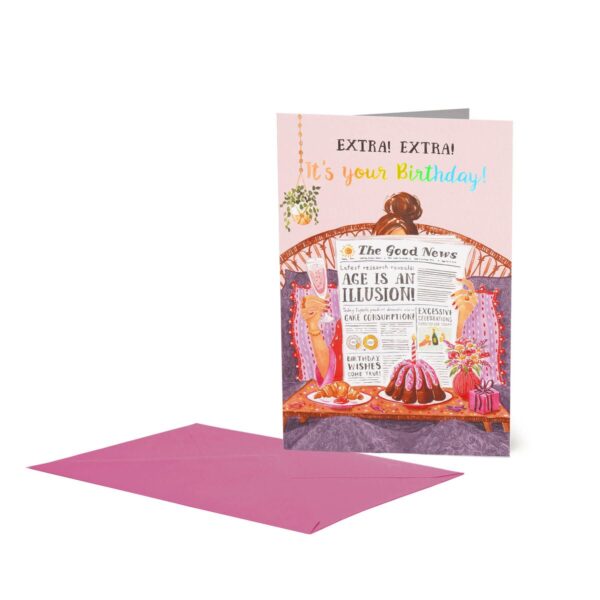 LARGE GREETING CARD - BIRTHDAY NEWSPAPER su linait