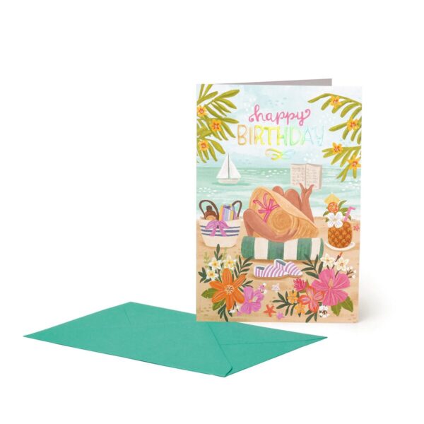 LARGE GREETING CARD - BIRTHDAY BEACH su linait
