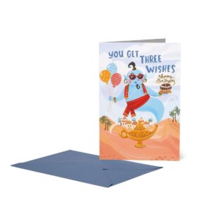 LARGE GREETING CARD - THREE WISHES GENIUS su linait