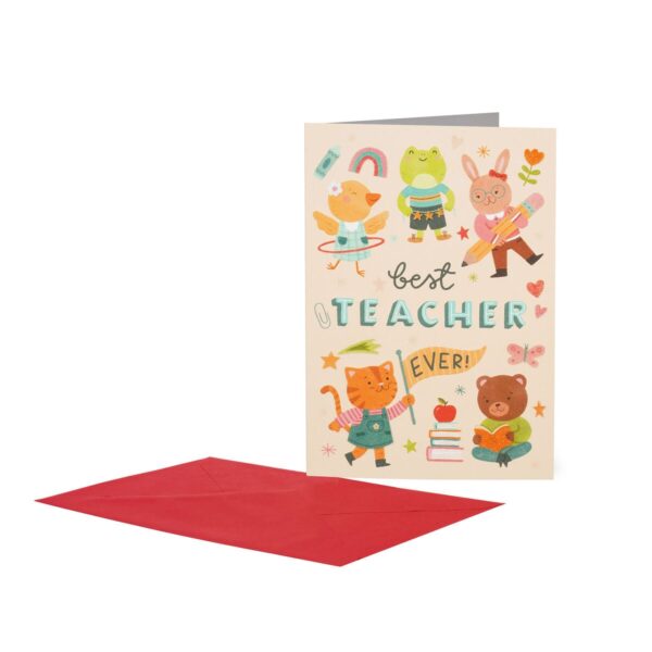 LARGE GREETING CARD - BEST TEACHER su linait