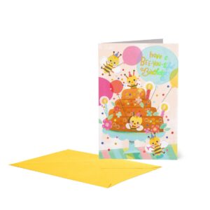 LARGE GREETING CARD - BEE CAKE su linait