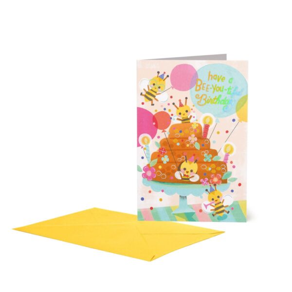 LARGE GREETING CARD - BEE CAKE su linait