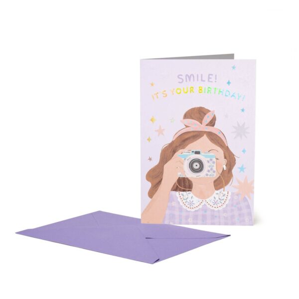 LARGE GREETING CARD - SMILE CAMERA su linait