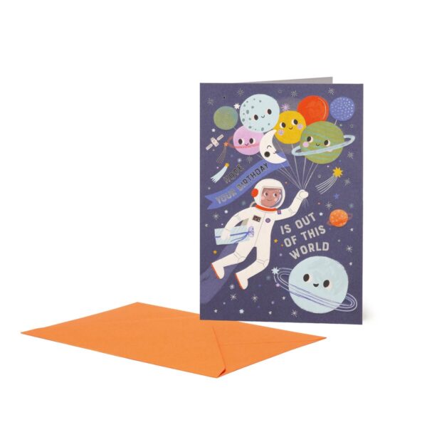 LARGE GREETING CARD - SPACE BALLOONS su linait