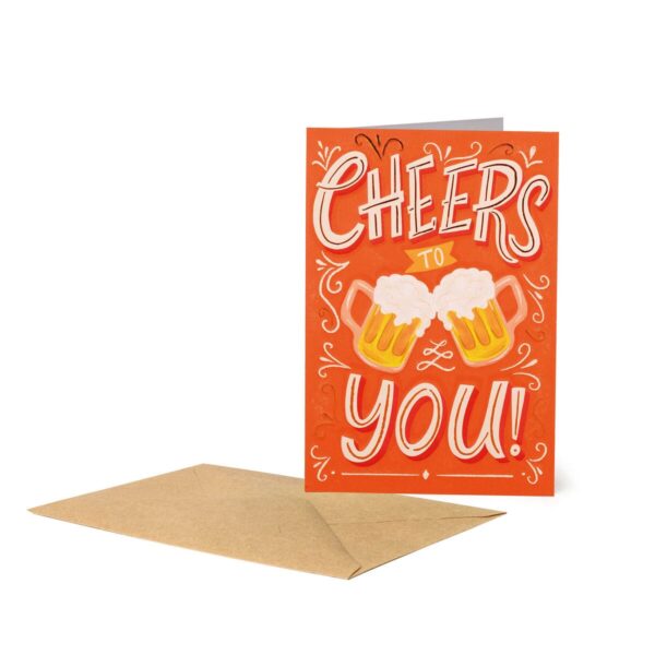 LARGE GREETING CARD - CHEERS TO YOU BEER su linait