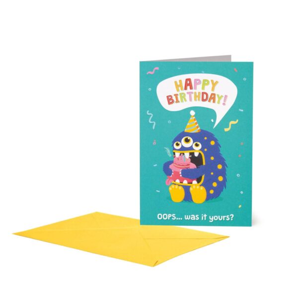 LARGE GREETING CARD - BIRTHDAY MONSTER su linait