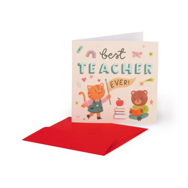 SMALL GREETING CARD - BEST TEACHER su linait