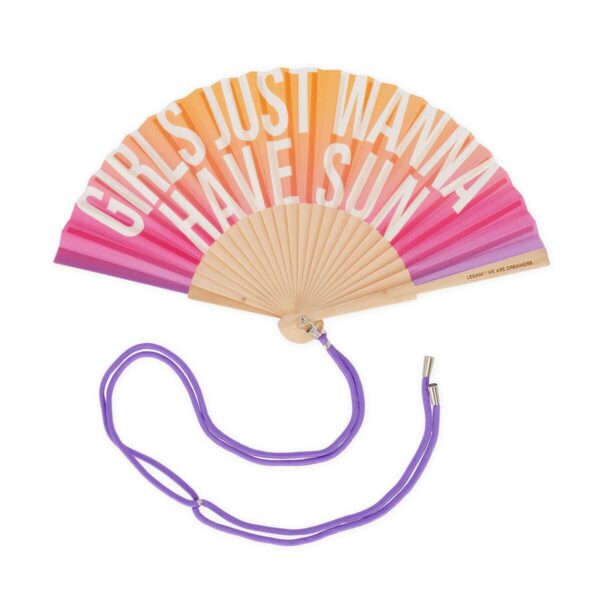 Que Calor! Folding Fan Sunset su linait