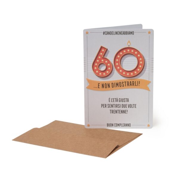 Large Greeting Card - Buon Compleanno 60 su linait