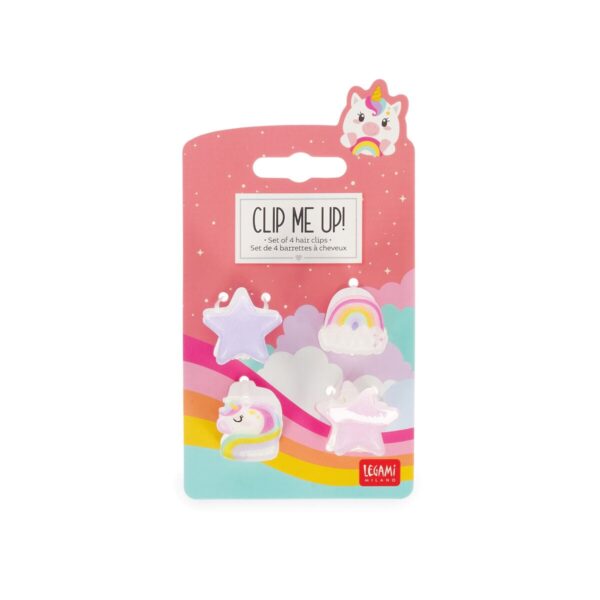 Set di 4 Mini Mollette per Capelli Clip me up! Unicorn su linait