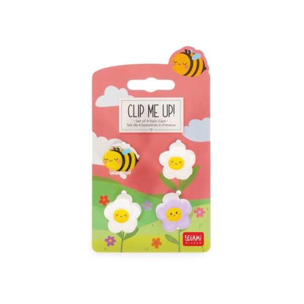 Set di 4 Mini Mollette per Capelli Clip me up! Bee su linait
