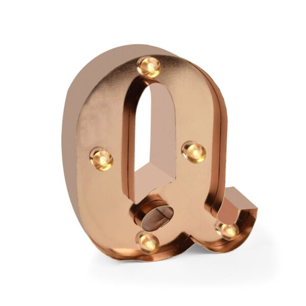 Mini Lettera Decorativa Luminosa Gold Rose Q su linait