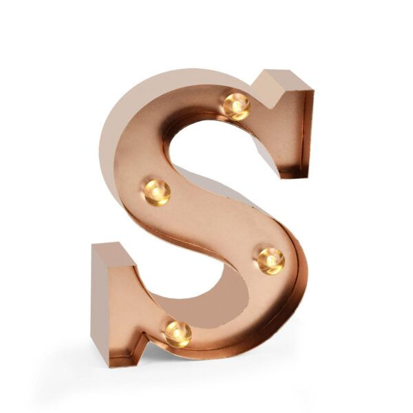Mini Lettera Decorativa Luminosa Gold Rose S su linait