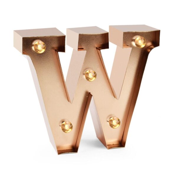 Mini Lettera Decorativa Luminosa Gold Rose W su linait