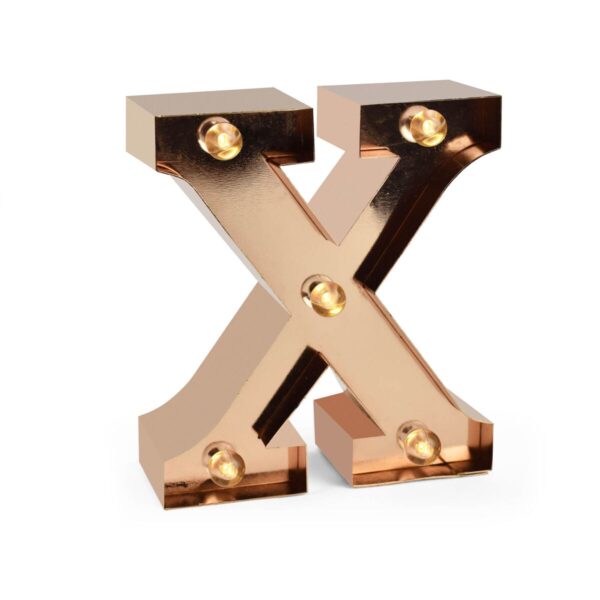 Mini Lettera Decorativa Luminosa Gold Rose X su linait