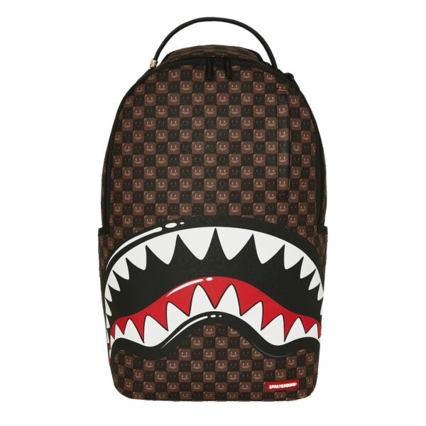 Zaino Sprayground SHARKS IN PARIS WTF BUBBLE BROWN CHECK su linait