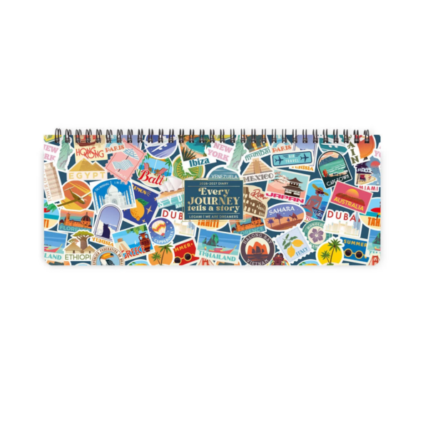 Planner Da Scrivania 12+1 Mesi Legami 2027 Travel Stickers su linait