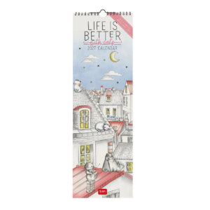 Calendario Da Parete 12 Mesi Legami 2027 16x49 cm Life Is Better With Cats su linait