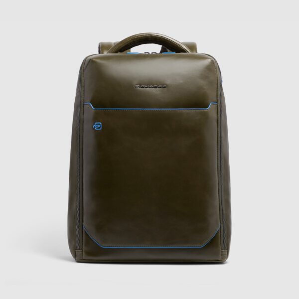 Zaino Piquadro porta Computer 14 in Pelle Blue Square Verde