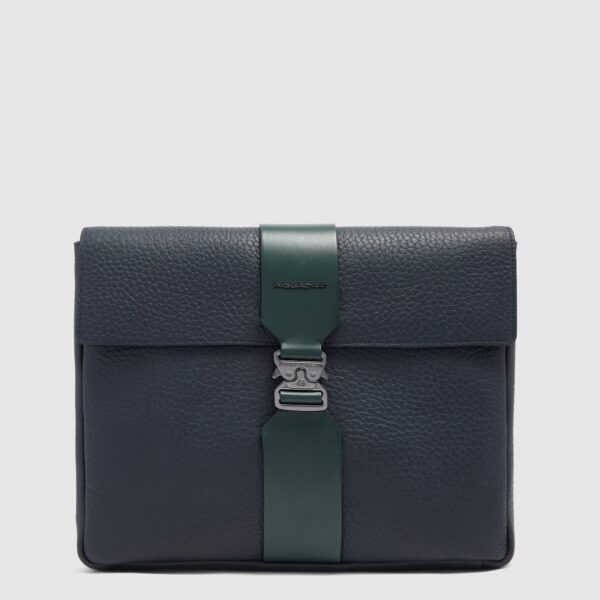 Pochette Uomo Piquadro Porta Tablet 13 In Pelle Materia Blu/verde