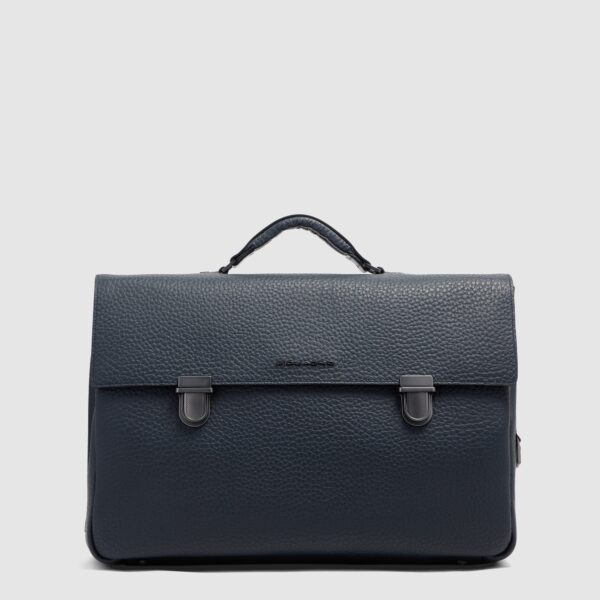 Cartella Piquadro Porta Computer 15,6 In Pelle Materia Blu/Verde