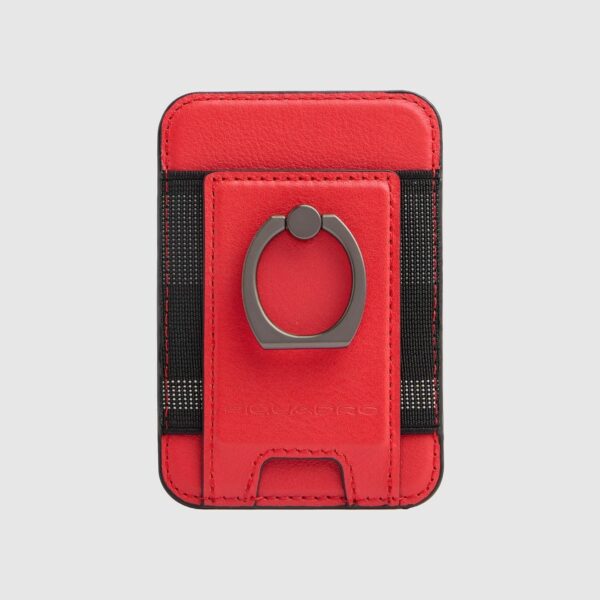 Portacarte Di Credito Piquadro MagSafe Con Anello In Pelle S145 Arancio