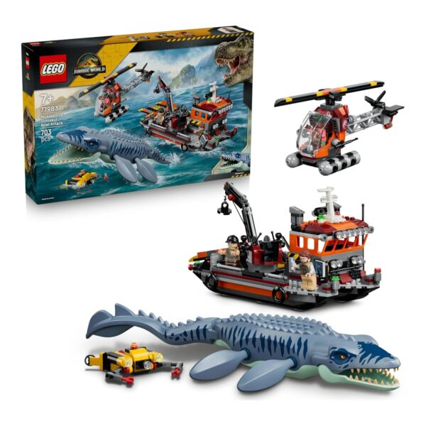 LEGO JURASSIC WORLD Attacco alla barca del dinosauro Mosasaurus
