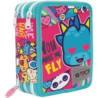 Astuccio 3 Zip GOPOP Girl Love&Peace
