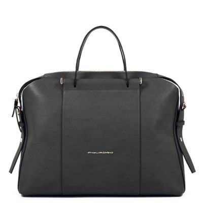 Cartella Piquadro porta pc/iPad due manici in pelle nero