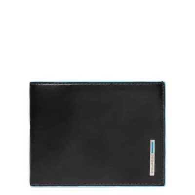 Portafoglio Piquadro Uomo 12 porta carte credito in pelle Blue Square nero