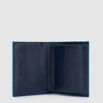 Portafoglio Piquadro uomo verticale in pelle Blue Sqaure blu notte
