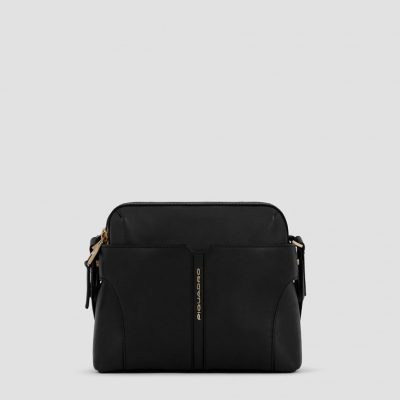 Tracolla Piquadro Donna Crossbody porta iPad Mini in Pelle Ray Nero